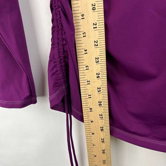 Athleta Women’s Medium Fuchsia 1/4 Zip Long Sleeve Adjustable Ruched Top - Picture 6 of 10